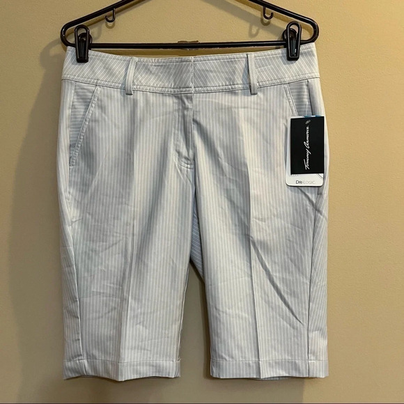 Tommy Armour Dri Logic Women’s 6 Pinstripe Golf Bermuda Shorts NWT High Rise - Picture 1 of 9